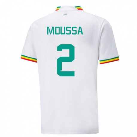 Kandiny Kinder Senegalesische Moussa N Diaye #2 Weiß Heimtrikot Trikot 22-24 T-shirt