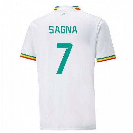 Kandiny Kinder Senegalesische Amadou Sagna #7 Weiß Heimtrikot Trikot 22-24 T-shirt