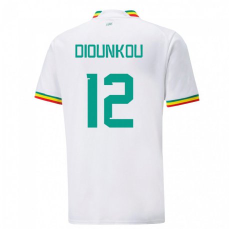 Kandiny Kinder Senegalesische Alpha Diounkou #12 Weiß Heimtrikot Trikot 22-24 T-shirt