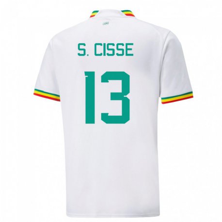 Kandiny Kinder Senegalesische Souleymane Cisse #13 Weiß Heimtrikot Trikot 22-24 T-shirt