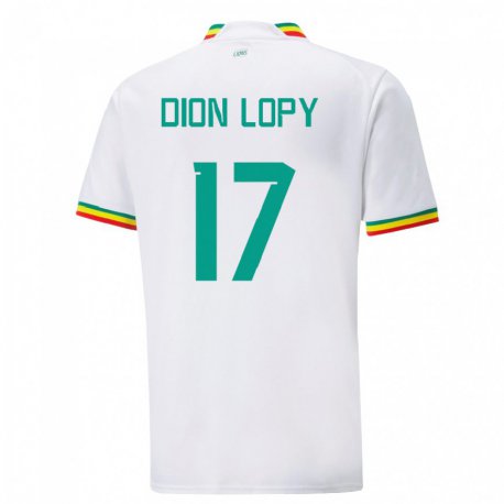 Kandiny Kinder Senegalesische Dion Lopy #17 Weiß Heimtrikot Trikot 22-24 T-shirt