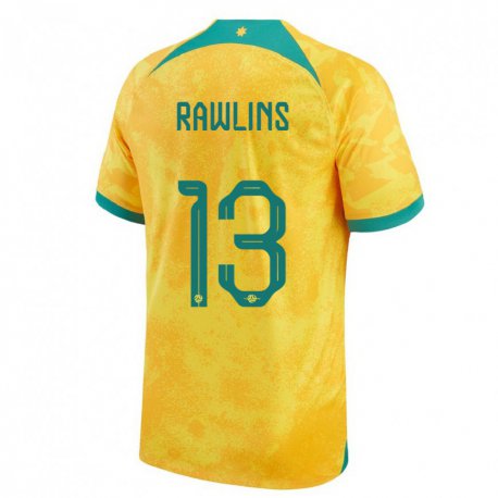 Kandiny Kinder Australische Joshua Rawlins #13 Gold Heimtrikot Trikot 22-24 T-shirt