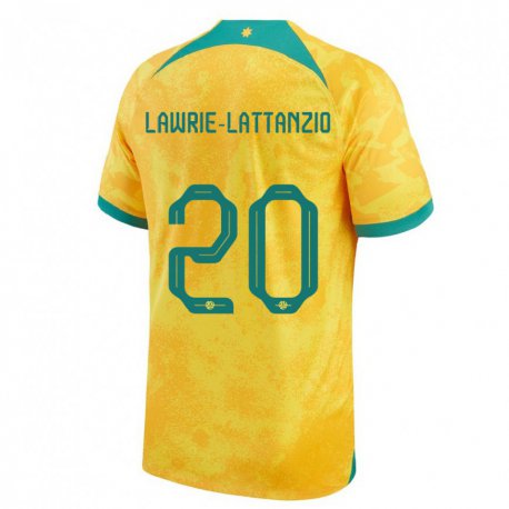 Kandiny Kinder Australische Luis Lawrie Lattanzio #20 Gold Heimtrikot Trikot 22-24 T-shirt