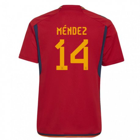 Kandiny Kinder Spanische Maria Mendez #14 Rot Heimtrikot Trikot 22-24 T-shirt