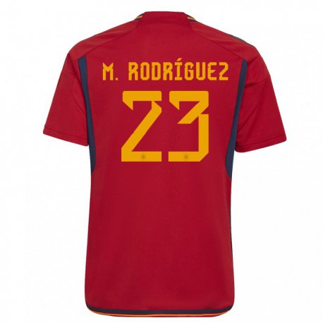 Kandiny Kinder Spanische Misa Rodriguez #23 Rot Heimtrikot Trikot 22-24 T-shirt