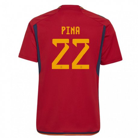 Kandiny Kinder Spanische Claudia Pina #22 Rot Heimtrikot Trikot 22-24 T-shirt