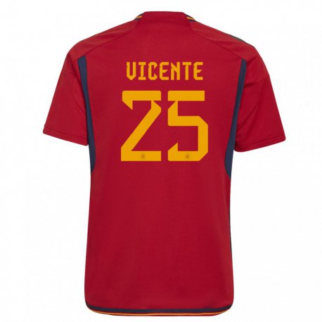 Kandiny Kinder Spanische Ainhoa Vicente #25 Rot Heimtrikot Trikot 22-24 T-shirt