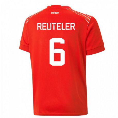 Kandiny Kinder Schweizer Geraldine Reuteler #6 Rot Heimtrikot Trikot 22-24 T-shirt