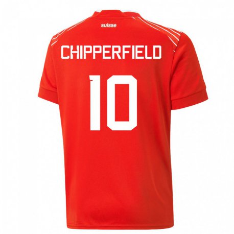 Kandiny Kinder Schweizer Liam Chipperfield #10 Rot Heimtrikot Trikot 22-24 T-shirt