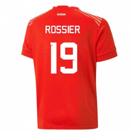 Kandiny Kinder Schweizer Evan Rossier #19 Rot Heimtrikot Trikot 22-24 T-shirt