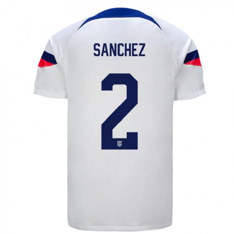 Kandiny Kinder Us-amerikanische Ashley Sanchez #2 Weiß Heimtrikot Trikot 22-24 T-shirt