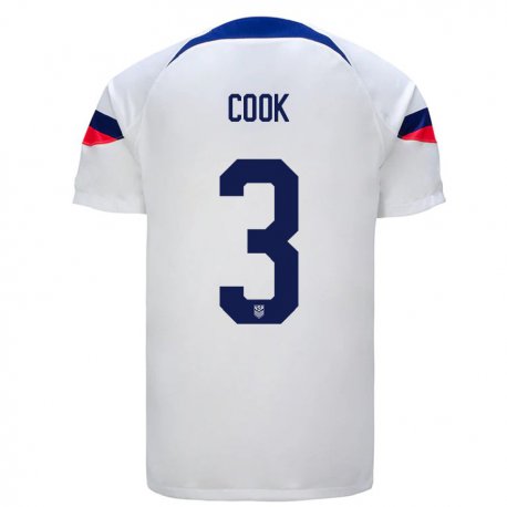 Kandiny Kinder Us-amerikanische Alana Cook #3 Weiß Heimtrikot Trikot 22-24 T-shirt