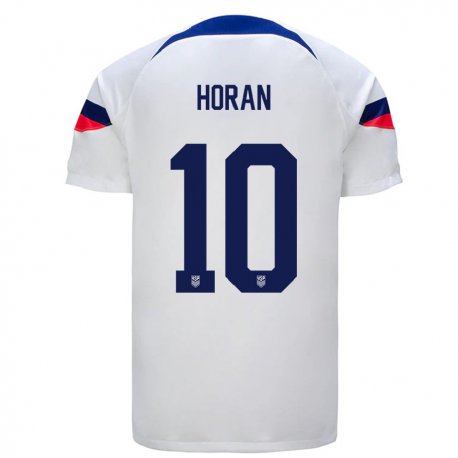 Kandiny Kinder Us-amerikanische Lindsey Horan #10 Weiß Heimtrikot Trikot 22-24 T-shirt
