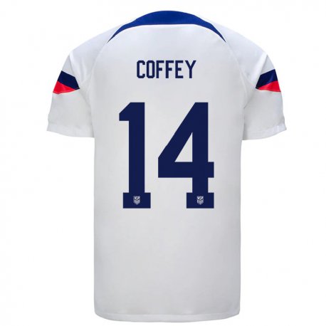 Kandiny Kinder Us-amerikanische Sam Coffey #14 Weiß Heimtrikot Trikot 22-24 T-shirt