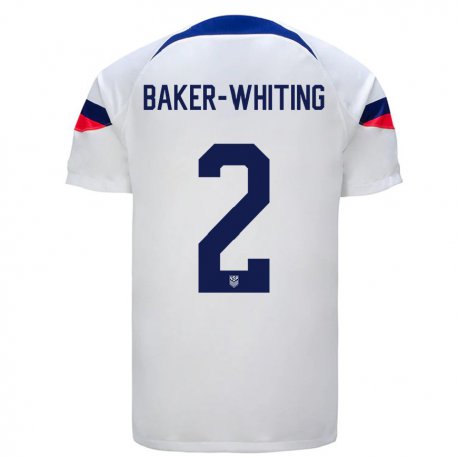 Kandiny Kinder Us-amerikanische Reed Baker Whiting #2 Weiß Heimtrikot Trikot 22-24 T-shirt