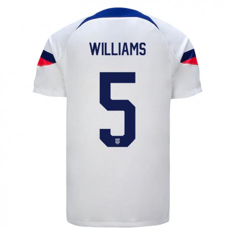 Kandiny Kinder Us-amerikanische Thomas Williams #5 Weiß Heimtrikot Trikot 22-24 T-shirt