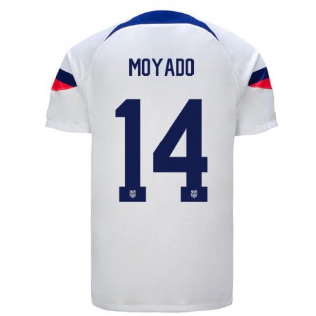 Kandiny Kinder Us-amerikanische Bryan Moyado #14 Weiß Heimtrikot Trikot 22-24 T-shirt