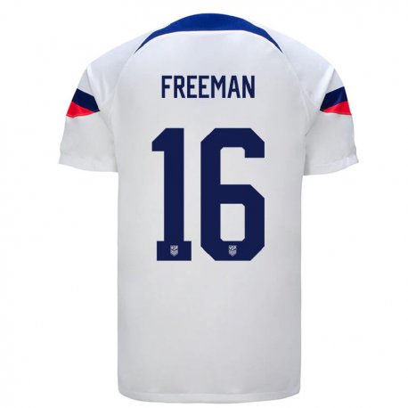 Kandiny Kinder Us-amerikanische Alex Freeman #16 Weiß Heimtrikot Trikot 22-24 T-shirt