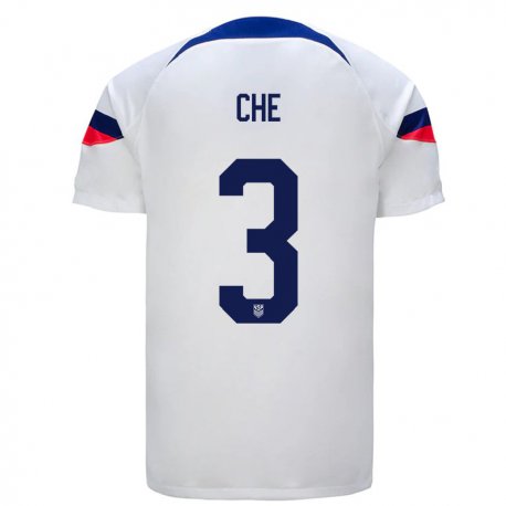 Kandiny Kinder Us-amerikanische Justin Che #3 Weiß Heimtrikot Trikot 22-24 T-shirt