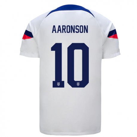 Kandiny Kinder Us-amerikanische Paxten Aaronson #10 Weiß Heimtrikot Trikot 22-24 T-shirt