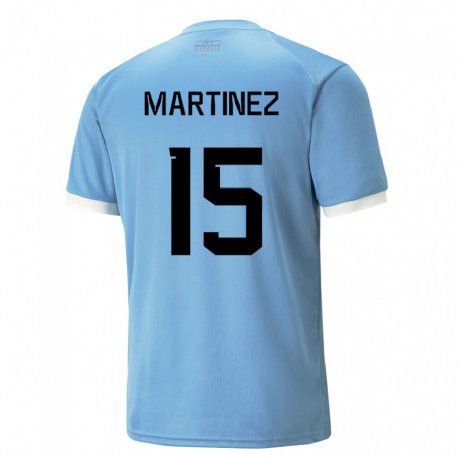 Kandiny Kinder Uruguayische Rocio Martinez #15 Blau Heimtrikot Trikot 22-24 T-shirt