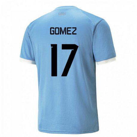 Kandiny Kinder Uruguayische Cecilia Gomez #17 Blau Heimtrikot Trikot 22-24 T-shirt