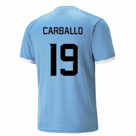 Kandiny Kinder Uruguayische Wendy Carballo #19 Blau Heimtrikot Trikot 22-24 T-shirt