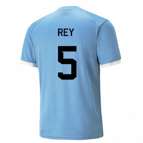 Kandiny Kinder Uruguayische Rodrigo Rey #5 Blau Heimtrikot Trikot 22-24 T-shirt