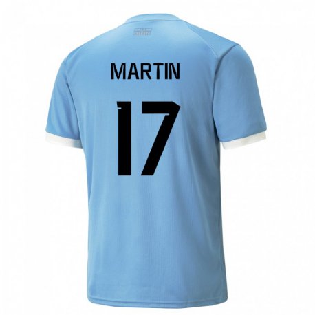 Kandiny Kinder Uruguayische Juan Martin #17 Blau Heimtrikot Trikot 22-24 T-shirt