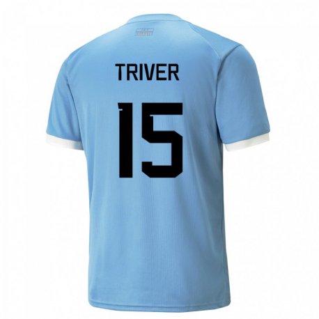 Kandiny Kinder Uruguayische Francisco Triver #15 Blau Heimtrikot Trikot 22-24 T-shirt