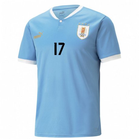 Kandiny Kinder Uruguayische Facundo Nunez #17 Blau Heimtrikot Trikot 22-24 T-shirt