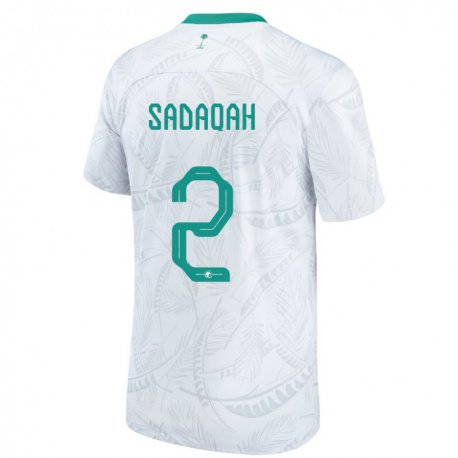 Kandiny Kinder Saudi-arabische Bayan Sadaqah #2 Weiß Heimtrikot Trikot 22-24 T-shirt