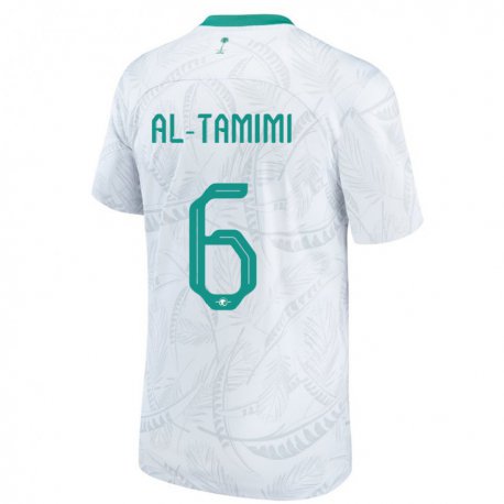 Kandiny Kinder Saudi-arabische Maryam Al Tamimi #6 Weiß Heimtrikot Trikot 22-24 T-shirt