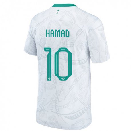 Kandiny Kinder Saudi-arabische Sarah Hamad #10 Weiß Heimtrikot Trikot 22-24 T-shirt