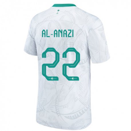 Kandiny Kinder Saudi-arabische Lama Al Anazi #22 Weiß Heimtrikot Trikot 22-24 T-shirt