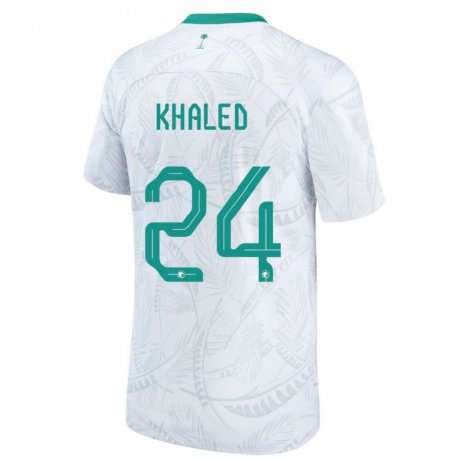 Kandiny Kinder Saudi-arabische Atheer Khaled #24 Weiß Heimtrikot Trikot 22-24 T-shirt