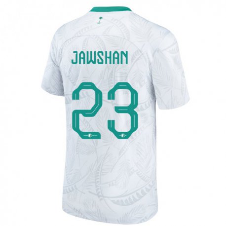 Kandiny Kinder Saudi-arabische Yazeed Jawshan #23 Weiß Heimtrikot Trikot 22-24 T-shirt