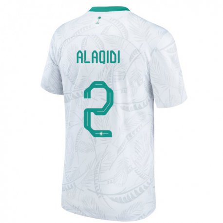 Kandiny Kinder Saudi-arabische Nawaf Alaqidi #2 Weiß Heimtrikot Trikot 22-24 T-shirt