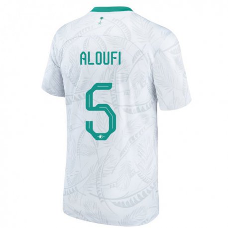 Kandiny Kinder Saudi-arabische Mohammed Aloufi #5 Weiß Heimtrikot Trikot 22-24 T-shirt