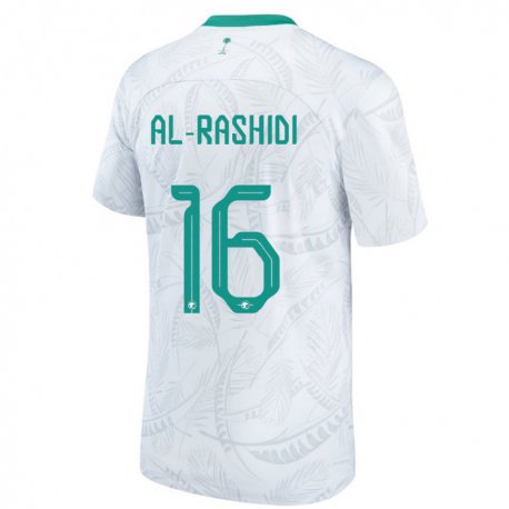 Kandiny Kinder Saudi-arabische Mohammed Al Rashidi #16 Weiß Heimtrikot Trikot 22-24 T-shirt