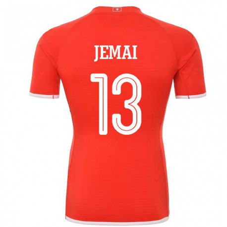 Kandiny Kinder Tunesische Yasmine Jemai #13 Rot Heimtrikot Trikot 22-24 T-shirt