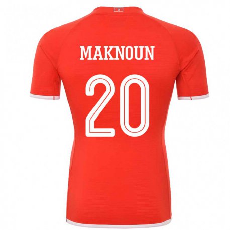 Kandiny Kinder Tunesische Leila Maknoun #20 Rot Heimtrikot Trikot 22-24 T-shirt