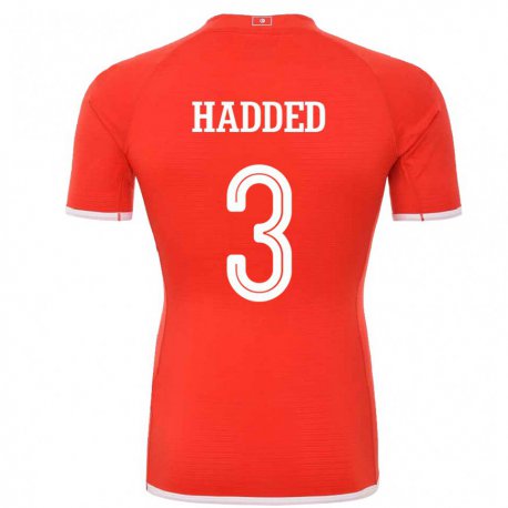 Kandiny Kinder Tunesische Rayen Hadded #3 Rot Heimtrikot Trikot 22-24 T-shirt