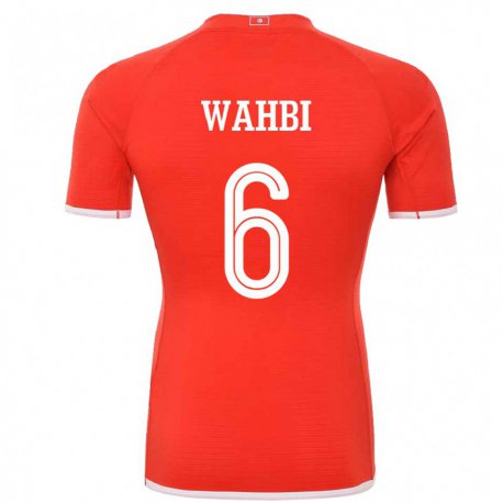 Kandiny Kinder Tunesische Gaith Wahbi #6 Rot Heimtrikot Trikot 22-24 T-shirt