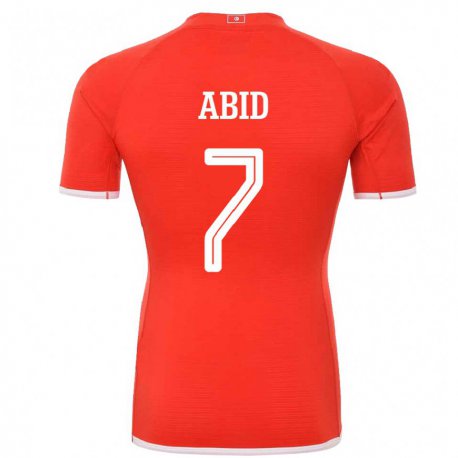 Kandiny Kinder Tunesische Aziz Abid #7 Rot Heimtrikot Trikot 22-24 T-shirt