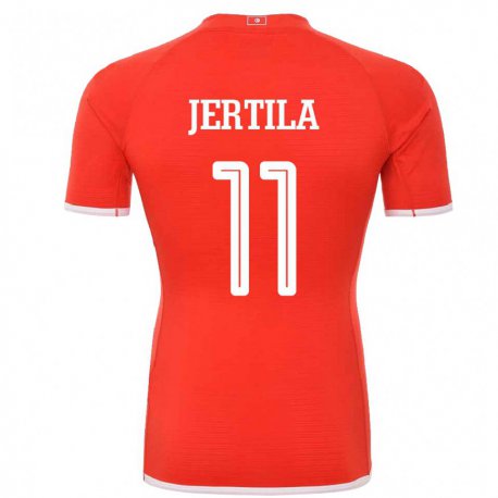 Kandiny Kinder Tunesische Hedi Jertila #11 Rot Heimtrikot Trikot 22-24 T-shirt