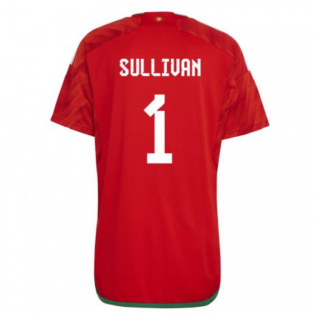 Kandiny Kinder Walisische Laura O Sullivan #1 Rot Heimtrikot Trikot 22-24 T-shirt