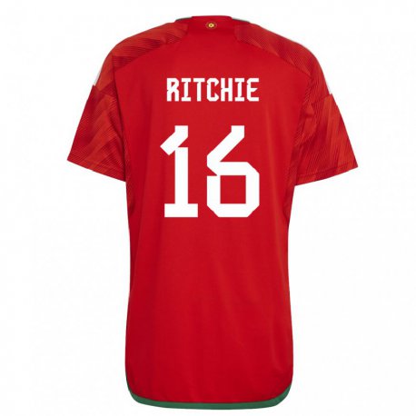 Kandiny Kinder Walisische Amelia Ritchie #16 Rot Heimtrikot Trikot 22-24 T-shirt