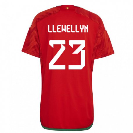 Kandiny Kinder Walisische Ffion Llewellyn #23 Rot Heimtrikot Trikot 22-24 T-shirt