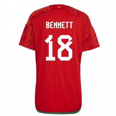 Kandiny Kinder Walisische Murphy Bennett #18 Rot Heimtrikot Trikot 22-24 T-shirt